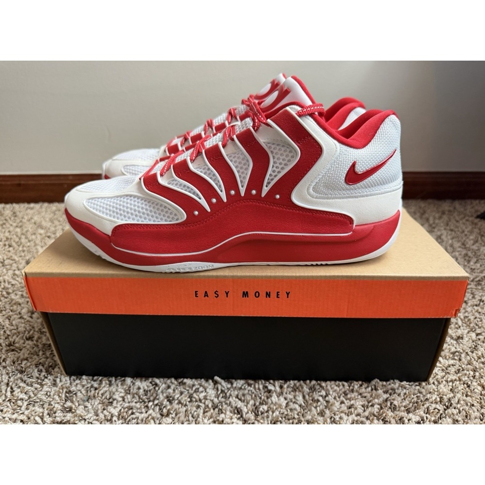 Nike KD18 Kevin Durant Basketball Shoes‎ White Red Men's | Size 12